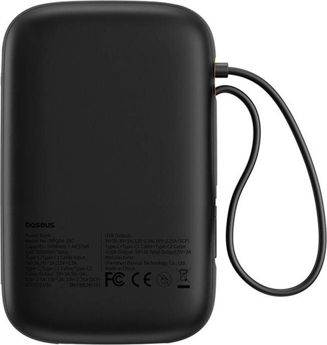 Produktbild Baseus Powerbank QPow 2 10000mAh 30W 2xUSB-C (black) (10000 mAh, 30 W, 37 Wh)