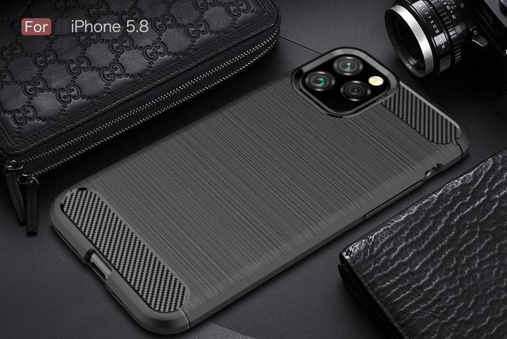Actual product image Screenguard Apple iPhone 11 Pro Case Carbon Brushed Soft TPU (Apple iPhone 11 Pro)
