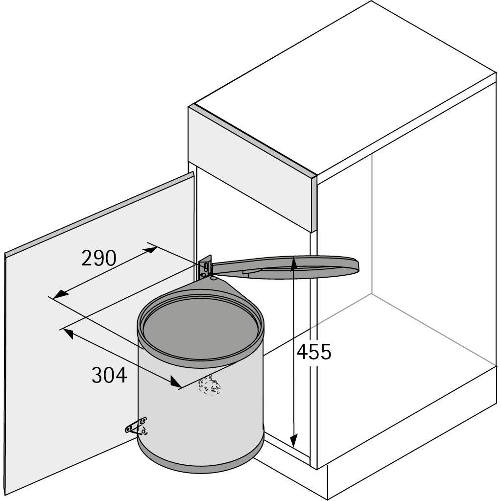 Thumbnail - Hettich Abfallsystem Bin.it Classic, Abfalleimer, Weiss