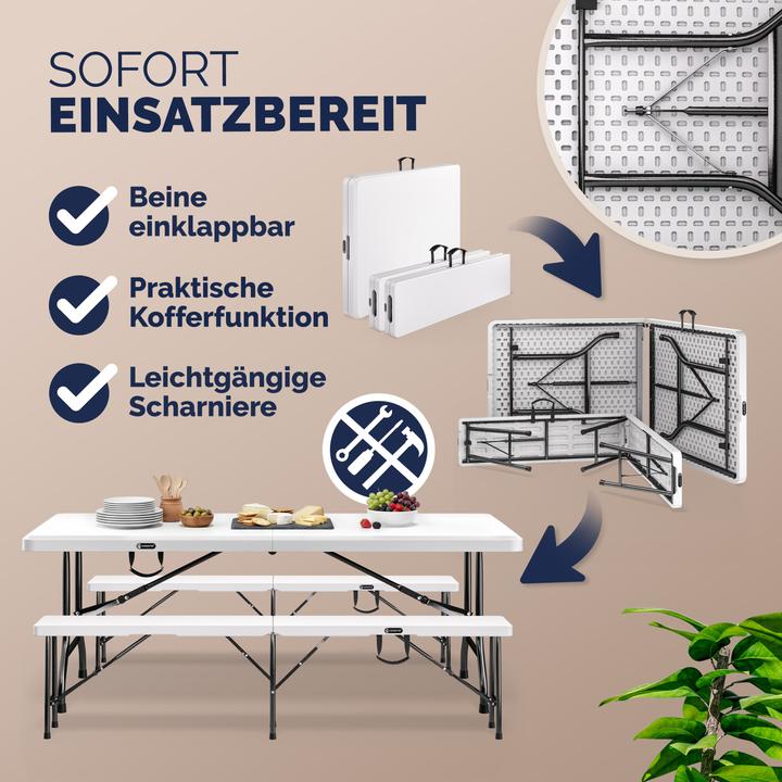 Produktbild Casaria Bierzeltgarnitur (183 x 183 x 74 cm)