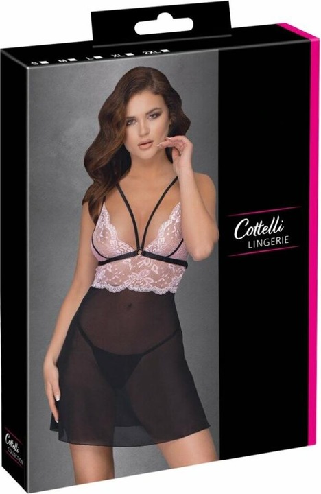 Actual product image Cottelli Collection Babydoll black/pink (XL)