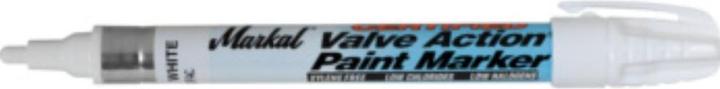 Actual product image Markal LA-CO INDUSTRIES paint marker Valve Action Certified stainless steel white (12x)