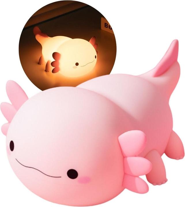 Hermex LED-Axolotl-Nachtlicht Tischleuchte Schlaflicht Kinder-Nachttischlampe