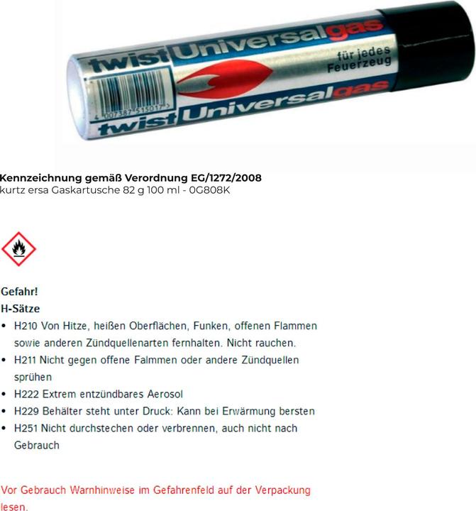 Produktbild Kurtz Ersa Gaskartusche
