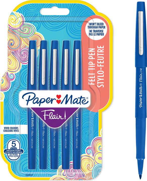 Actual product image Paper Mate Fibre pen Flair (Blue, 5 x)