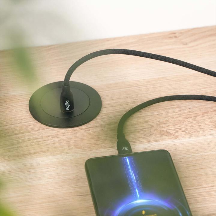 Actual product image Aqiila Cablebird CB12 - USB-C to USB-C Braided cable, 240W (2m) - Black (2 m, USB 2.0, 240 W)