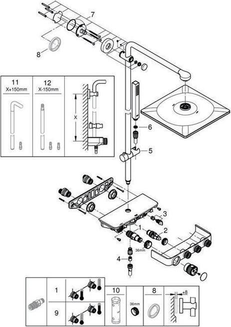 Actual product image Grohe Euphoria SmartControl System 310 Cube Duo shower system