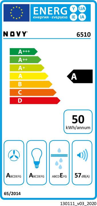 Label énergétique NOVY Salsa (Hotte murale)