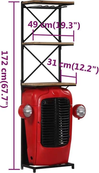 Actual product image VidaXL Range bouteille (49 x 31 x 172 cm)