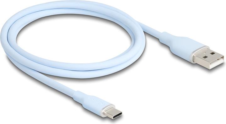 Actual product image Delock 81222 - USB 2.0 cable USB Type-A plug to USB Type-C plug 1 m blue silicone (1 m, USB 2.0)