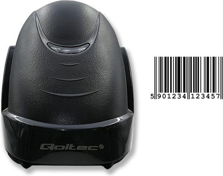 Actual product image Qoltec 1D Laser Barcode Scanner | USB | Black (1D barcodes)