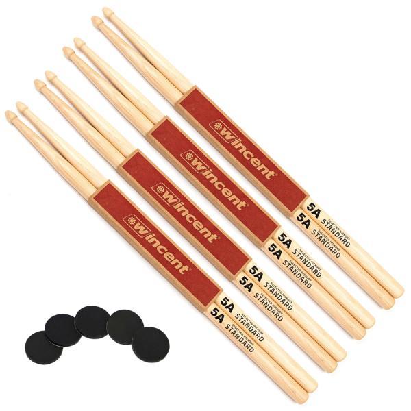 Wincent 5A Drumsticks mit Damper Pads (Schlagzeug)