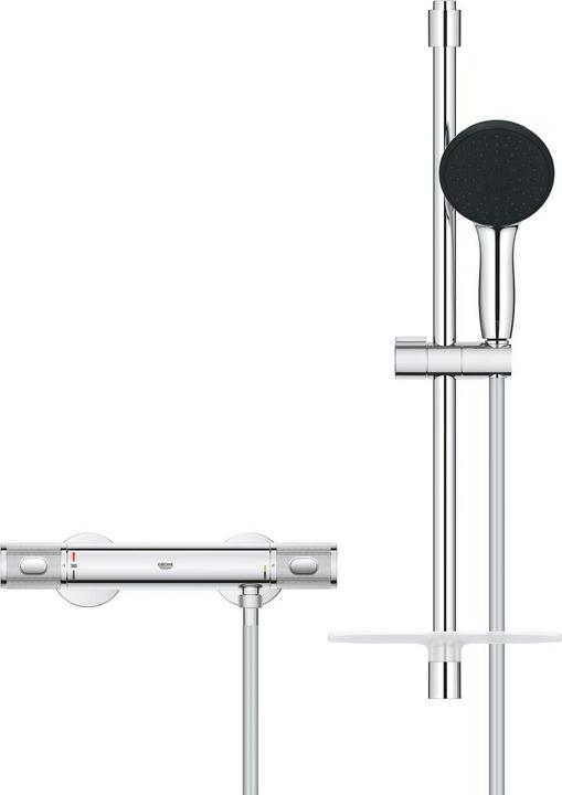 Produktbild Grohe Precision Feel QuickFix Thermostat-Duscharmatur und Vitalio Start 110 Brausestangenset, Länge 600mm