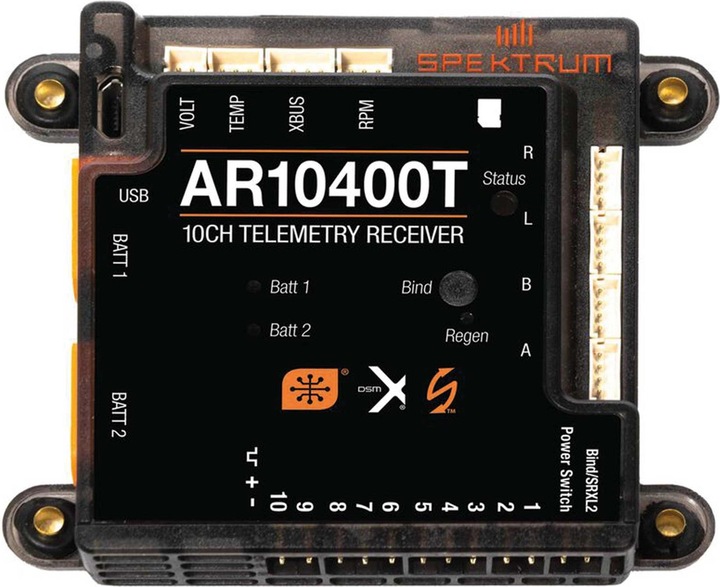 Actual product image Spektrum AR10400T 10 Channel PowerSafe Telemetry Receiver