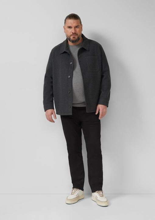 Produktbild s.Oliver Strickpullover Strickpullover mit Raglanärmeln und Logo-Patch (5XL)