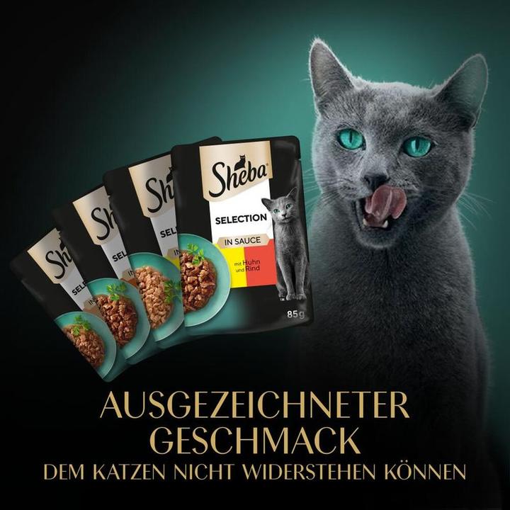 Produktbild Sheba Selection Portionsbeutel Multipack Herzhafte Komposition in Sauce (Adult, 1 Stk., 340 g)