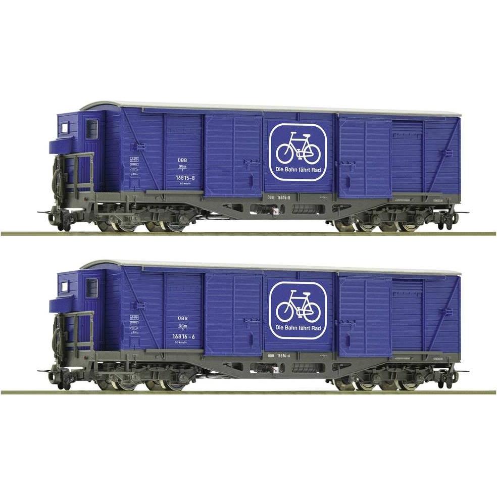 Roco H0e Ro 2er-Set Fahrradtransportwagen, Öb (Spur H0)