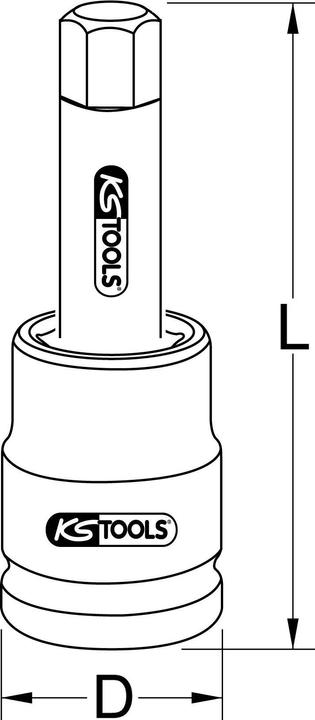 Actual product image KS Tools 1" Power bit socket hexagon socket