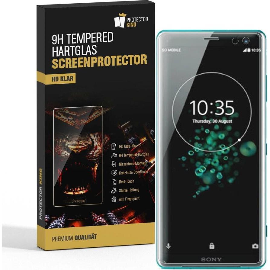 Protectorking 4x echtes Tempered 9H Panzerhartglas 3D KLAR (4 Stück, Sony Xperia XZ3), Smartphone Schutzfolie