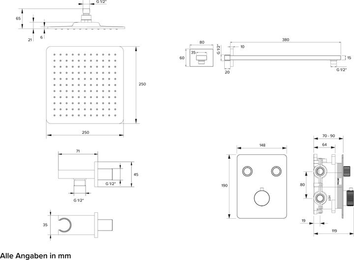 Actual product image Chris Bergen Concealed shower system