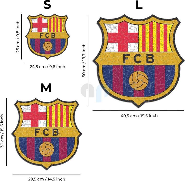 Produktbild Iconic FC Barcelona - Logo - Holz Puzzle Grösse L (500 Teile) (500 Teile)