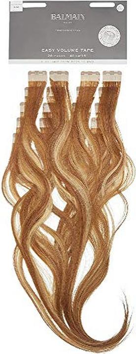 Balmain Tape Extensions Volume Human Hair 20 Pieces 40cm Length Color Very Light Gold Blonde 10g (9.8G Very Light Gold Blonde, 40 cm)