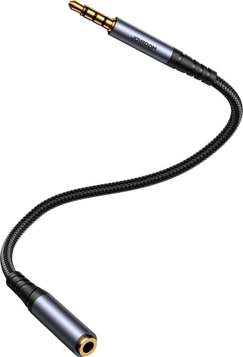 Actual product image Joyroom stereo audio cable AUX 3.5 mm mini jack (male) - mini jack (female) 1.2 m black (SY-A09) (1.20 m, AUX cable)