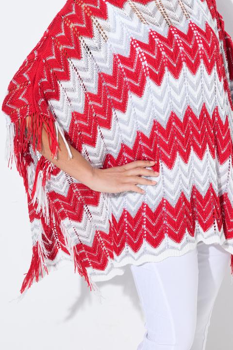 Immagine prodotto Miamoda Poncho, oversized, Zackenstrick mit Glitzer (42, 44, 46, 48)