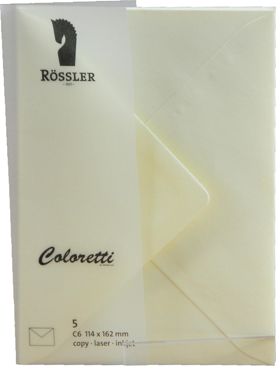 Produktbild Magni 220705512 - Coloretti Briefumschläge, 80 g/m², DIN C6, creme, 5 Stück (C6, 5 x)