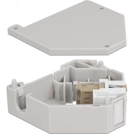 Thumbnail - Delock Hutschienenadapter mit Keystone LC Duplex Buchse zu LC Duplex Buchse beige, Elektronikkabel + Stecker, Beige