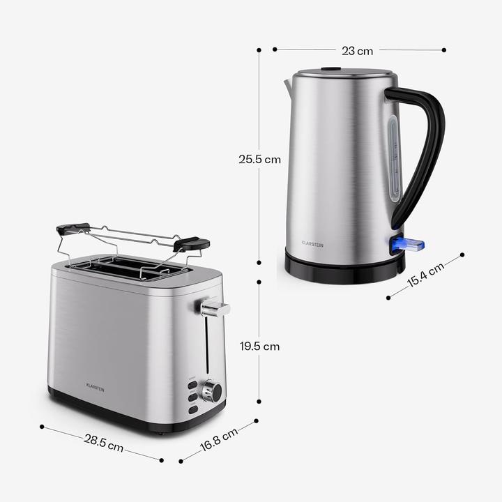 Klarstein Frühstücksset mit Toaster und Wasserkocher (1.70 l)