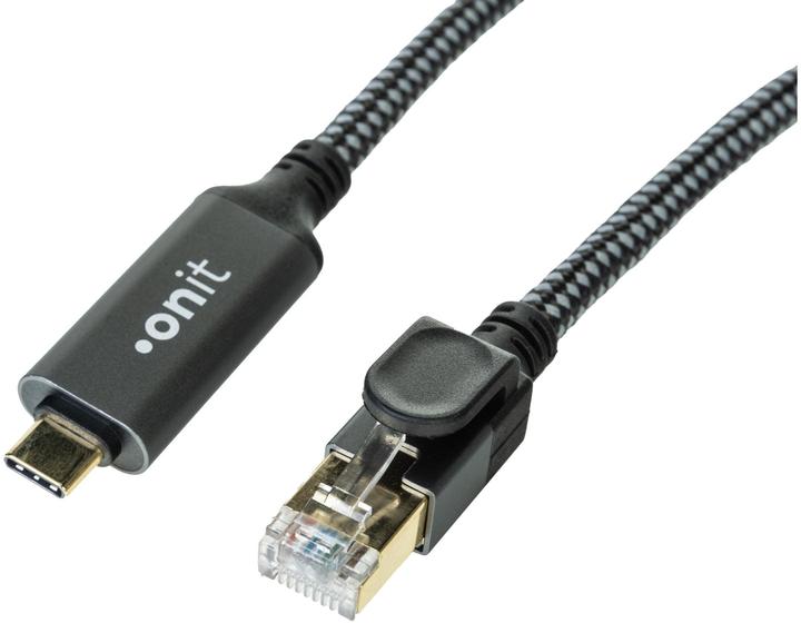 Actual product image Onit Adapter cable USB-C - RJ45 grey/black, 3 m (USB 3.0, RJ45 (1x))