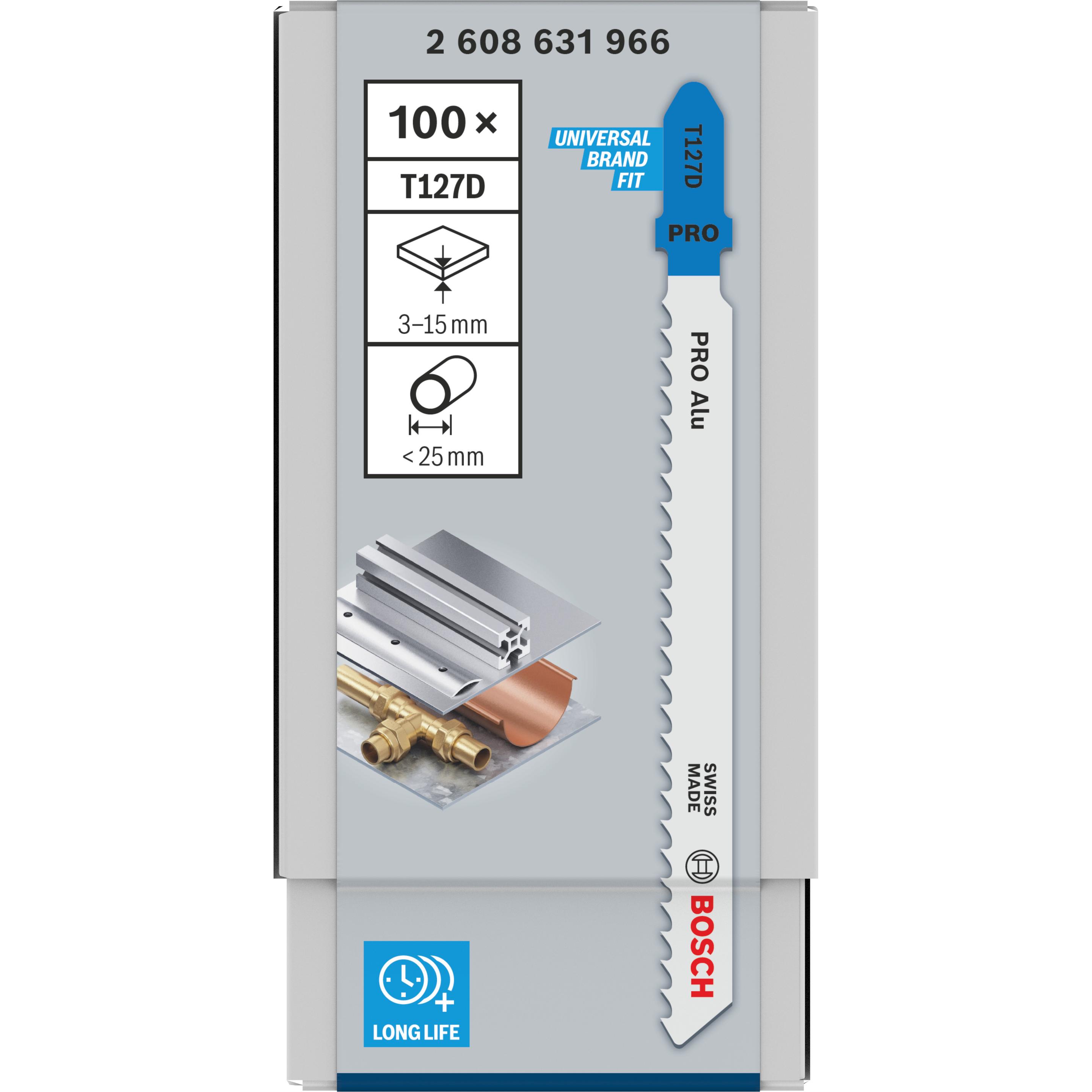 Thumbnail - Bosch Professional Zubehör, Sägeblatt, PRO Alu T127D Stichsägeblatt, 100 mm, 100-tlg.