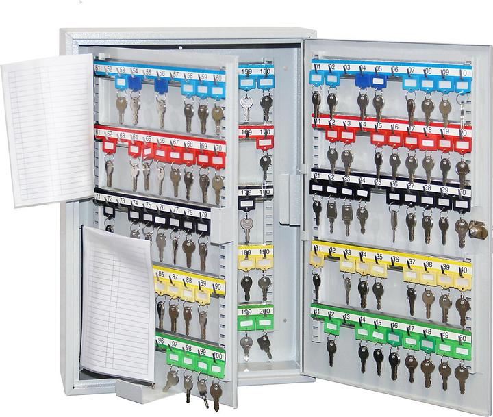 Actual product image Key cabinet S H550xW380xD140mm 1-door cylinder lock No. of hooks 200