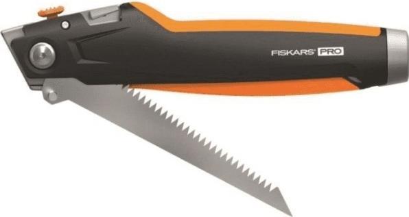 Produktbild Fiskars Universal-Trockenbaumesser, Länge 18,5 cm, Rostfreier Stahl/Kunststoff, Schwarz/Orange, Carb