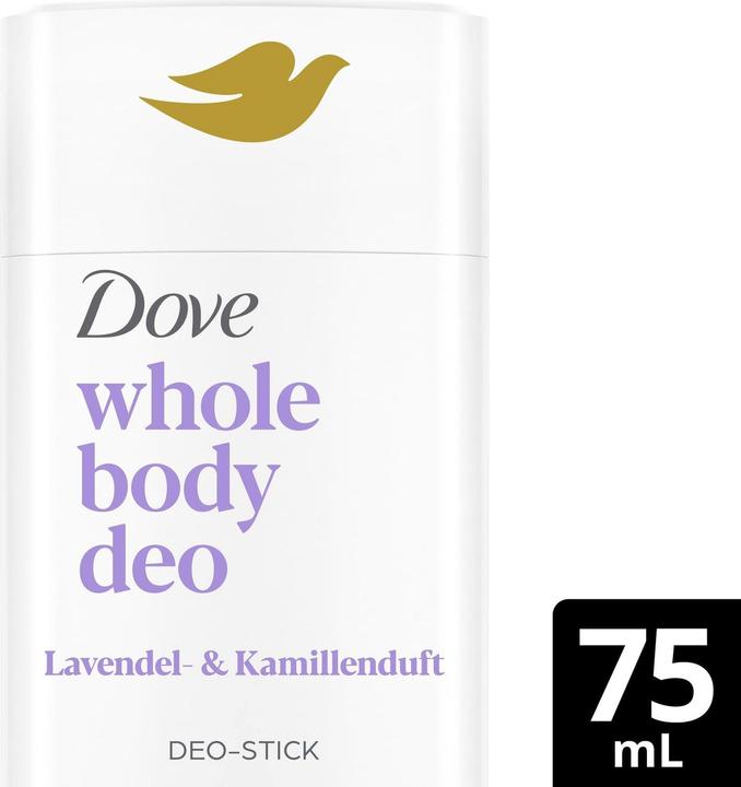Produktbild Dove Whole Body Deodorant Stick Lavendel- & Kamillenduft ohne Aluminiumsalze 75 ml (Stick, 75 ml)