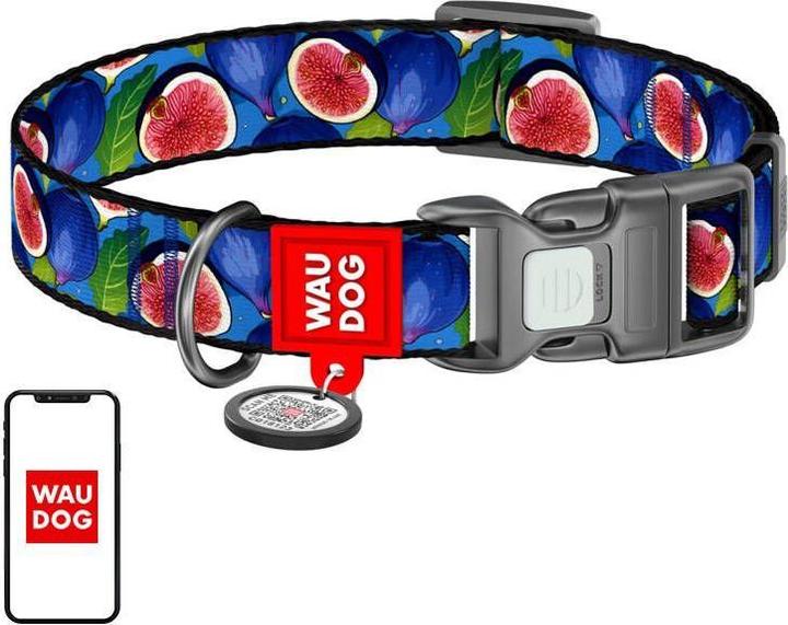 Collar Collare per cani Waudog "Fig" in nylon con codice QR, taglia S (S, Cane, Passeggiare)