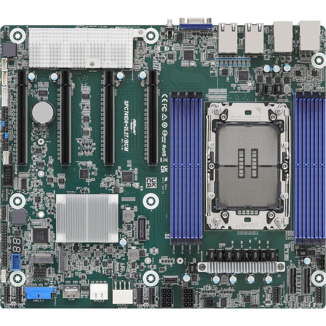 AsRock Mainboard SPC741D8-2L2T/BCM CEB Sockel 4677 Single (LGA 4677, Intel C741, SSI CEB), Mainboard