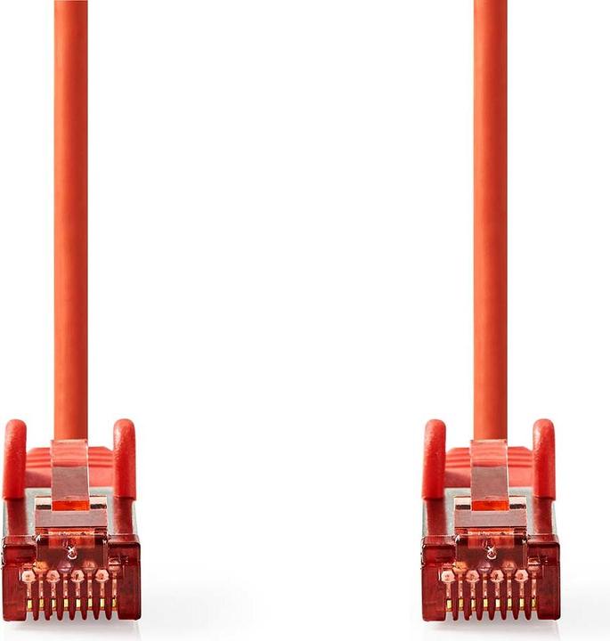 Actual product image Nedis Cat 6 Cable | RJ45 Plug | RJ45 Plug | S/FTP | 0.50 m | Round | LSZH | Red | Label (S/FTP, CAT6, 0.50 m)