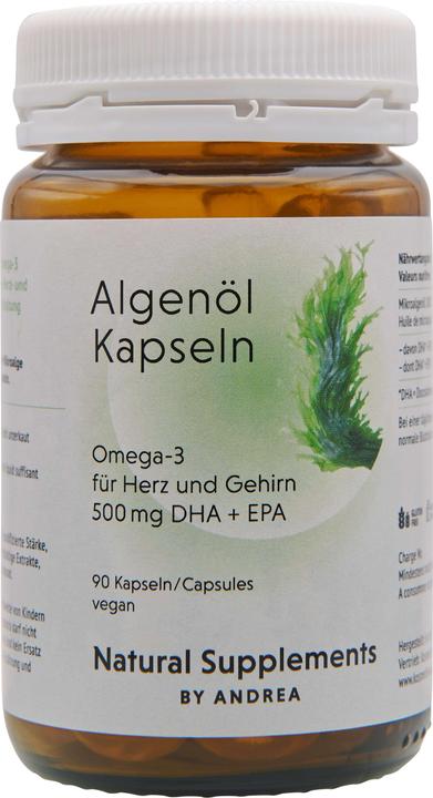 Produktbild Andrea Natural Supplements Algenöl (90 Stück, Kapseln, 161 g)