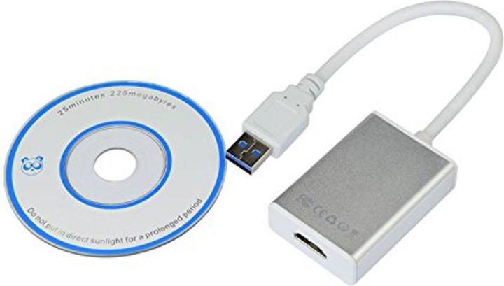 Produktbild JTI USB 3.0-auf-HDMI-Adapter - Silber (HDMI, 18 cm)