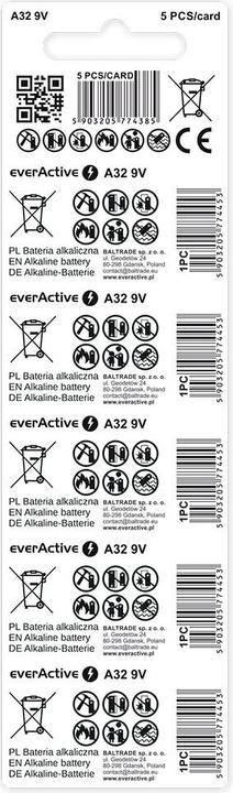 32A / 29A 5BL everActive Alkaline (5 Pcs., 32A, 25 mAh)