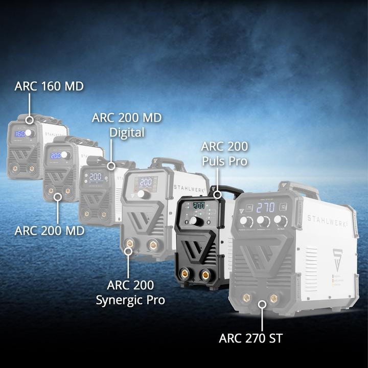 Actual product image Stahlwerk Welding machine ARC 200 Puls Pro MMA E Hand Lift TIG pulse function 200 A