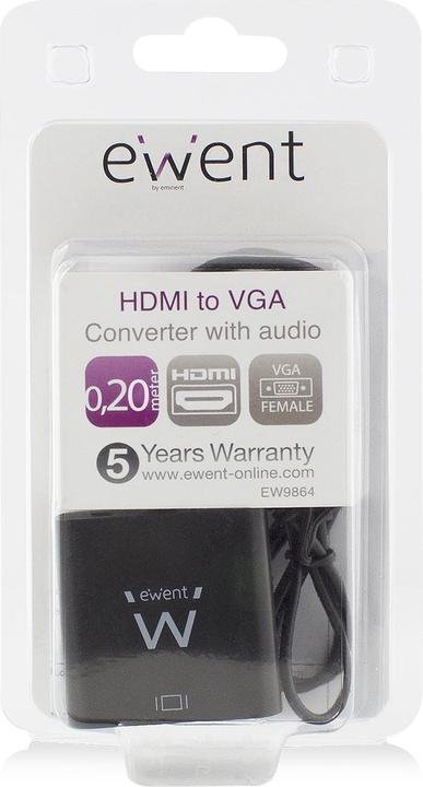 Produktbild Ewent HDMI (Typ A) — VGA (HDMI, VGA, 4.50 cm)