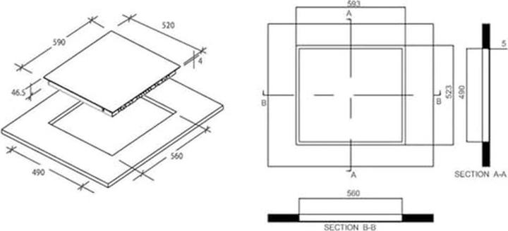 Produktbild Candy CH63CT (59 cm, Glaskeramik Kochfeld)