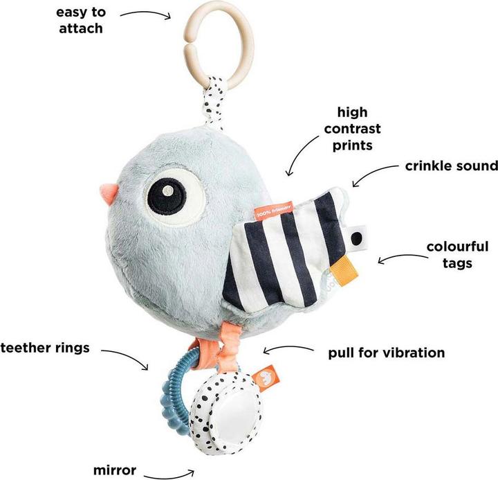 Actual product image Done by Deer Sensory activity toy Birdee Blue