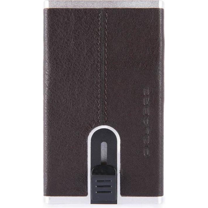 Piquadro, Herren, Portemonnaie, Leather Card Holder, Square Sliding System, Brown, Unis, Braun