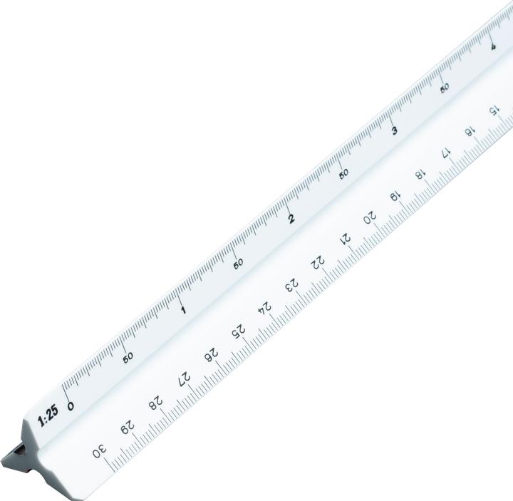 Geotec Righello triangolare A, bianco (30 cm, Materiale sintetico)