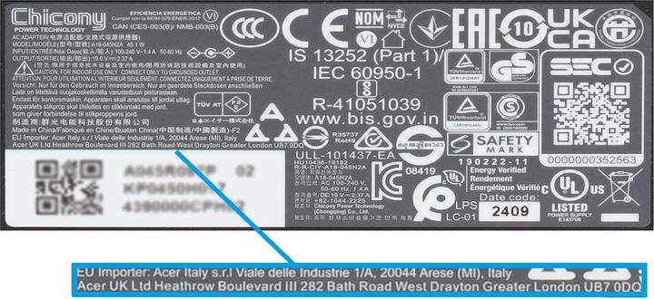 Actual product image Acer KP.0450H.013 (45 W)