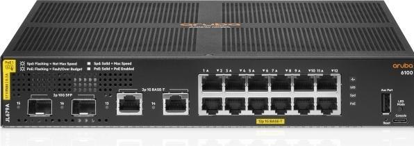 Immagine prodotto HPE Switch Aruba 6100 12G Class4 PoE 2G/2SFP+ 139W (12 Porti)
